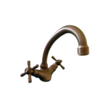 Rubinetto in appoggio girevole bronzato, per acqua calda e fredda