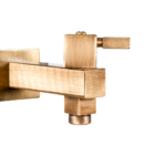 rubinetto moderno con profilo squadrato valvola superiore bronzato