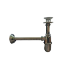 sifone a bottiglia con piletta a cestello, versione cromata.