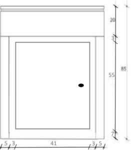 scheda tecnica base lavandino da 60x40