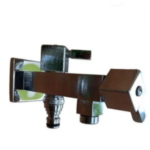 Rubinetto con profilo squadrato doppia valvola cromato