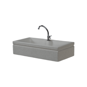 Lavandino da esterno 80x40 modello con predisposizione per rubinetto in appoggio, colore bianco carrara
