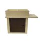 Lavandino da esterno 80x40 con base e ripiano integrato a destra, colore giallo siena, sportello corten