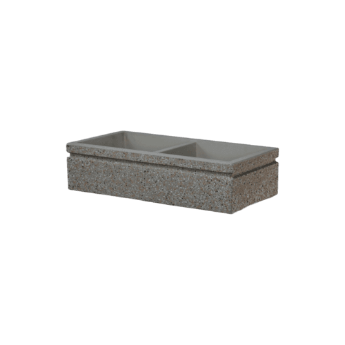 Lavandino da esterno 80x40 modello doppia vasca, colore pietra di luna