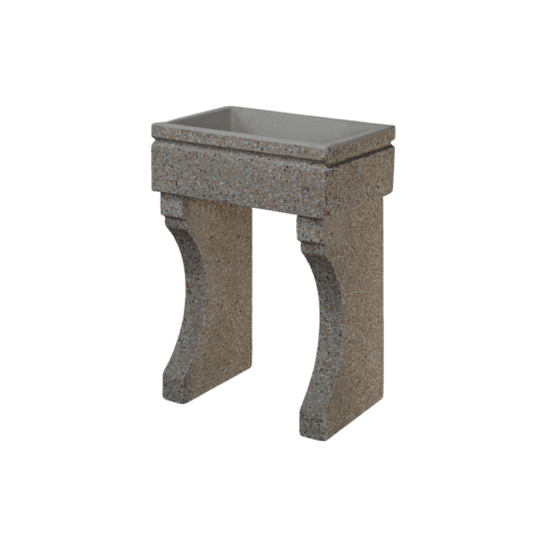 Lavandino da esterno 60x40 tutta vasca, vasca e coppia piedi, colore pietra di luna