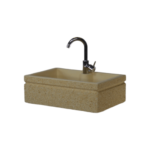 Vasca 60x40 con rubinetto al piano, colore giallo siena