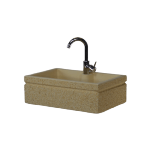 Vasca 60x40 con rubinetto al piano, colore giallo siena