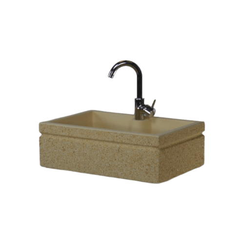 Vasca 60x40 con rubinetto al piano, colore giallo siena