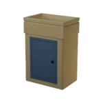 Lavandino 60x40 con base, sportello in metallo grigio dolomite, colore giallo siena