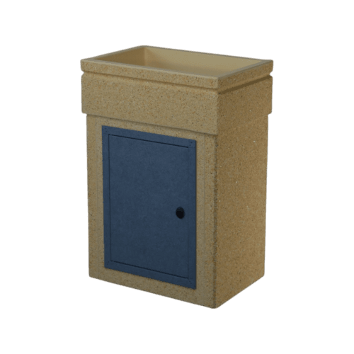 Lavandino 60x40 con base, sportello in metallo grigio dolomite, colore giallo siena