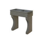 Lavandino da esterno 80x40 modello doppia vasca, con coppia piedi, colore sabbia