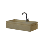 Vasca lavandino 80x40 modello vasca e gocciolatoio con predisposizione per rubinetto in appoggio, colore giallo siena