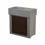 Lavandino 80x40 con base, modello vasca e gocciolatoio, sportello in metallo corten, colore bardiglio