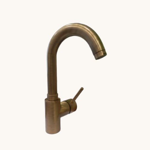 Rubinetto con miscelatore, finitura bronzata