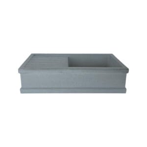 Lavandino 75x40 vasca con gocciolatoio, bugnato grigio