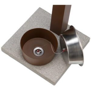 Fontana in ferro a colonna modello 42REX-R, dettaglio ciotola