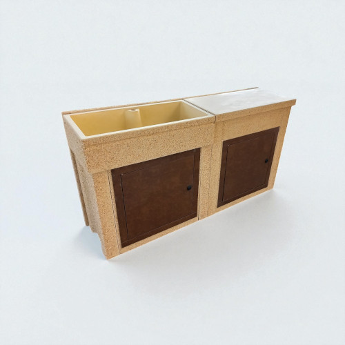 Soluzione con base 80x40 con ripiano di appoggio