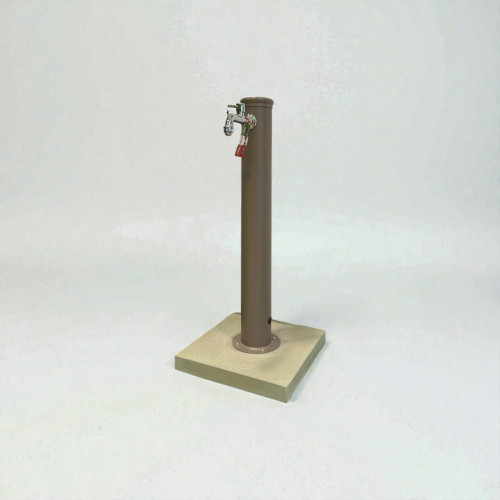 Fontana in ferro con base con scarico a perdere in cemento